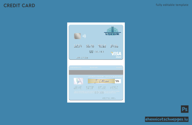 Vorschau einer Beispielkarte der Saint Lucia Loyal Bank Limited Visa-Debitkarte